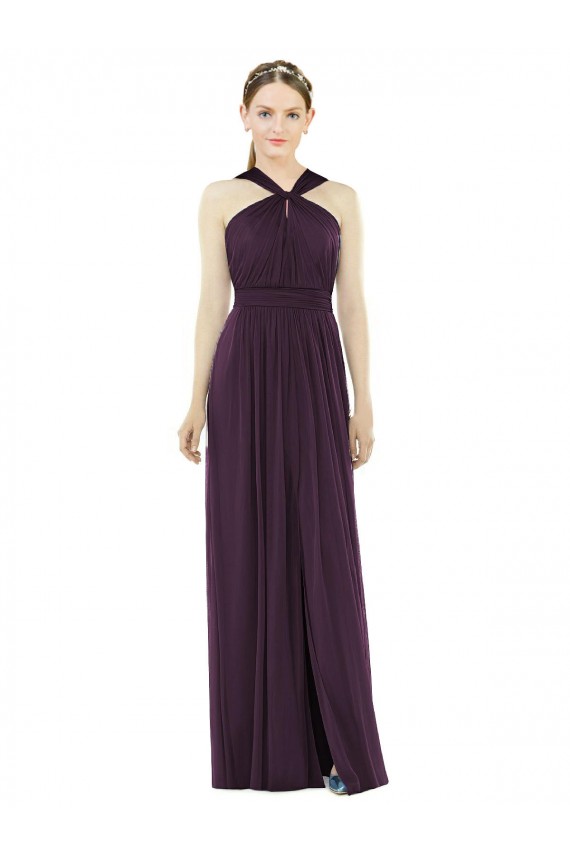 Chiffon Halter Neck Maxi Dress