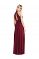 High-Neck Open Back Shirred Halter Maxi Dress