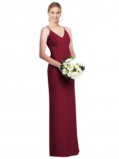 Full Length Draped Blouson Back Chiffon Bridesmaid Dress / Maxi Dress