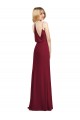 Full Length Draped Blouson Back Chiffon Bridesmaid Dress / Maxi Dress