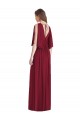 Split Sleeves Backless Chiffon Evening Dress / Bridesmaid Maxi Dress