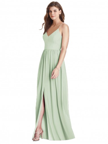 Criss Cross Strap Backless Long Chiffon Evening Dress / Maxi Dress