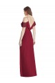 Ruffled Cold Shoulder Chiffon Evening Dress / Bridesmaid Maxi Dress