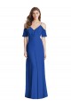 Ruffled Cold Shoulder Chiffon Evening Dress / Bridesmaid Maxi Dress