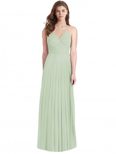 Ruffled Strap Cutout Wrap Chiffon Evening Dress / Maxi Dress