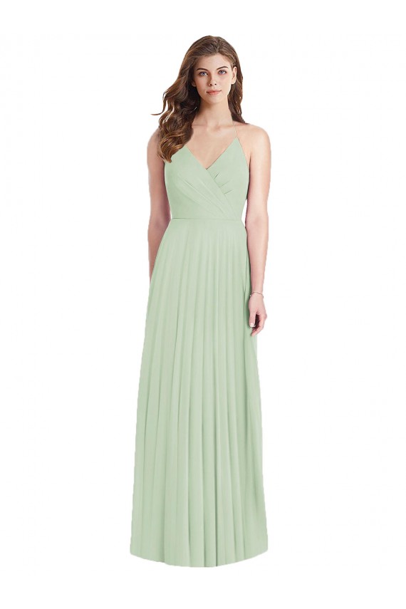 Ruffled Strap Cutout Wrap Chiffon Evening Dress / Maxi Dress
