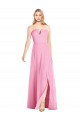 Strapless Notch Chiffon Evening Dress / Bridesmaid Maxi Dress