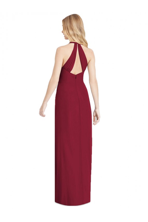 V-Neck Halter Chiffon Formal Evening Dress / Maxi Dress Open Back