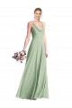 Cowl Neck Criss Cross Back Chiffon Bridesmaid Dress / Maxi Dress