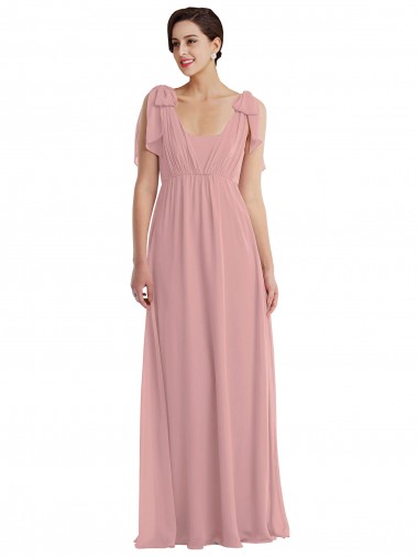 Empire Waist Long Halter Evening Dress / Bridesmaid Maxi Dress