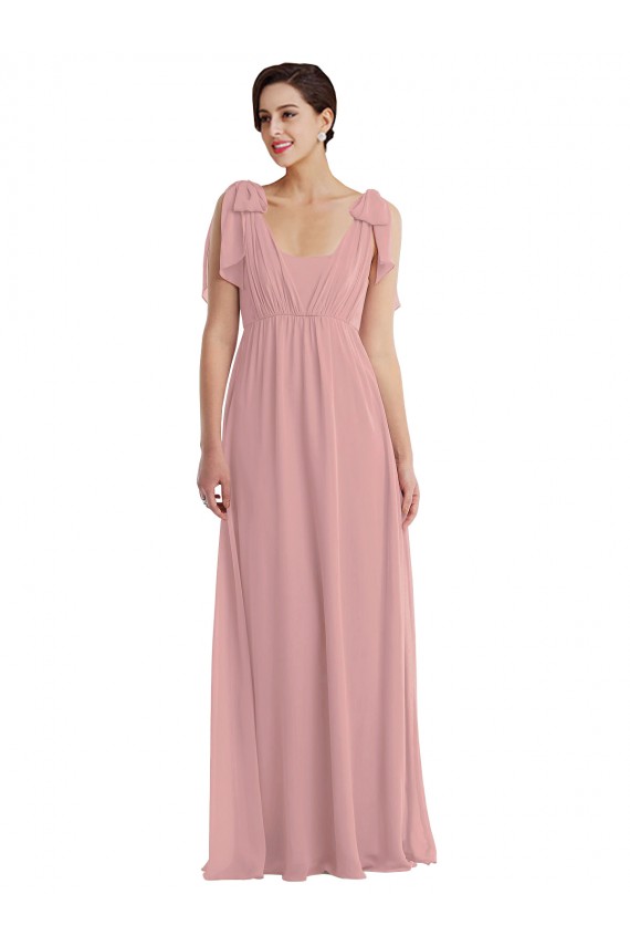 Empire Waist Long Halter Evening Dress / Bridesmaid Maxi Dress