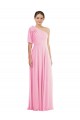 Bow One Shoulder Flounce Sleeve Evening Dress / Bridesmaid Maxi Dress