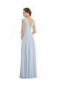 Flutter Sleeve V Keyhole Chiffon Formal Evening Dress / Maxi Dress