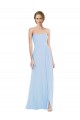 Strapless Sweetheart Evening Dress / Bridesmaid Maxi Dress with Pleated Front Slit