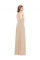 Faux Wrap Criss Cross Back Evening Dress / Bridesmaid Maxi Dress with Front Slit