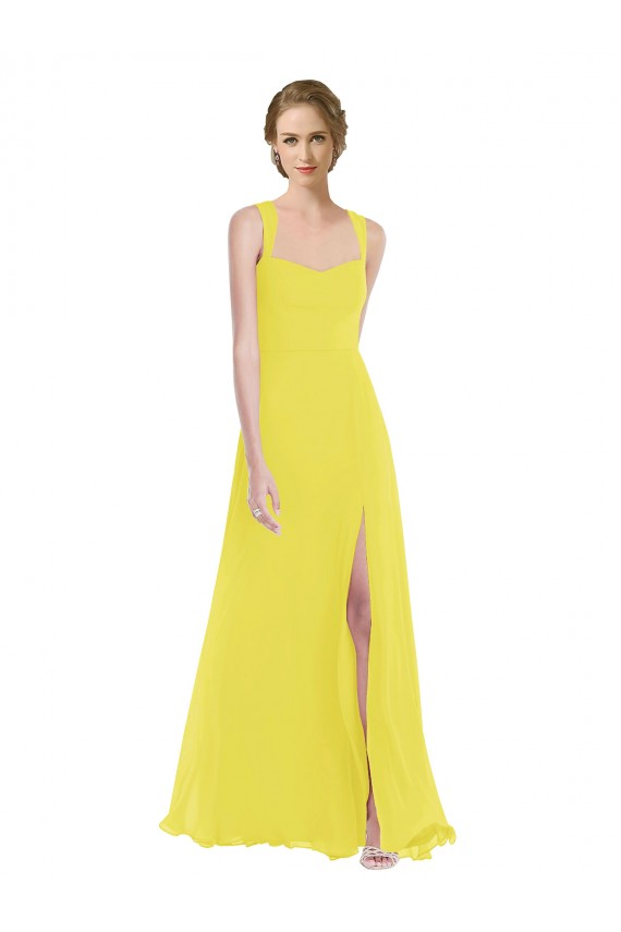 Wide Strap Sweetheart Evening Dress / Bridesmaid Maxi Dress
