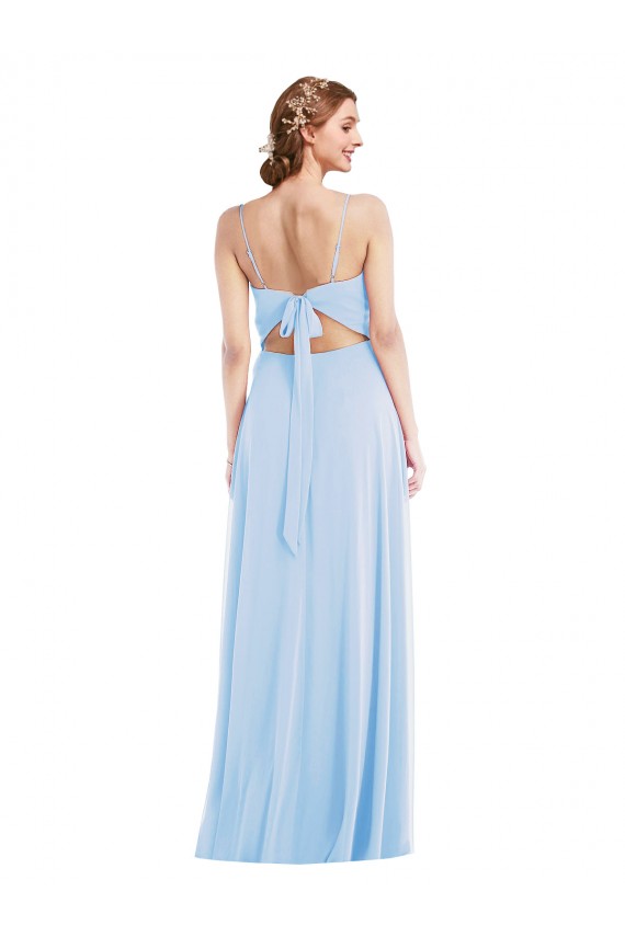 Tie Back Cutout Formal Evening Dress / Maxi Dress with Front Slit
