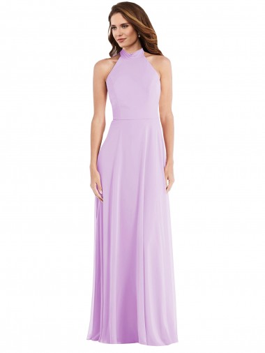 High Neck Halter Backless Evening Dress / Bridesmaid Maxi Dress