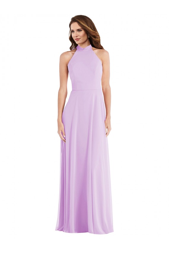 High Neck Halter Backless Evening Dress / Bridesmaid Maxi Dress
