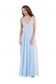 Deep V-Neck Chiffon Evening Dress / Bridesmaid Maxi Dress