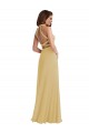 Stand Collar Halter Evening Dress / Bridesmaid Maxi Dress with Criss Cross Open Back