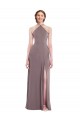 Diamond Halter Formal Evening Dress / Maxi Dress with Front Slit