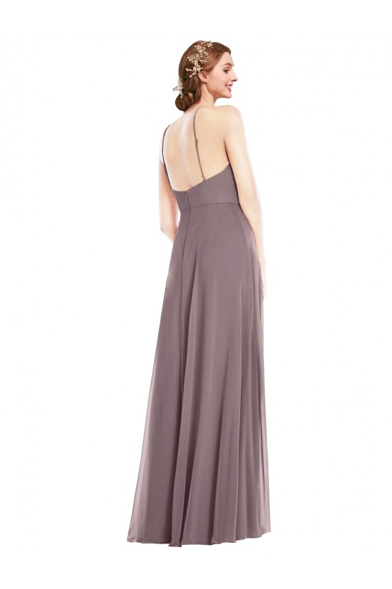 Diamond Halter Formal Evening Dress / Maxi Dress with Front Slit