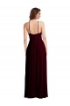 Halter Spaghetti Straps Evening Dress / Bridesmaid Maxi Dress with Front Slit
