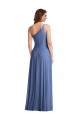 One Shoulder Full Length Formal Evening Dress / Maxi Dress with Flirty Slit