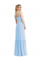 Tie Shoulder Bustier Bodice Ruffle Hem Bridesmaid Dress / Maxi Dress