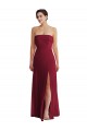 Cuffed Strapless Formal Evening Dress / Maxi Dress with Front Slit