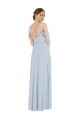Off the Shoulder Basque Neck Evening Dress / Bridesmaid Maxi Dress with Flounce Sleeves