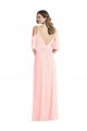 Cold Shoulder Draped Wrap Evening Dress / Bridesmaid Maxi Dress