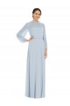 Strapless Chiffon Formal Evening Dress / Maxi Dress with Puff Sleeve Blouson Overlay