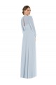 Strapless Chiffon Formal Evening Dress / Maxi Dress with Puff Sleeve Blouson Overlay