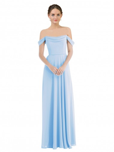 Off the Shoulder Draped Neckline Formal Evening Dress / Maxi Dress