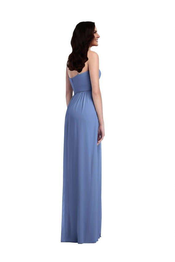 Slim Spaghetti Straps Chiffon Maxi Dress with Front Slit