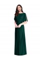 Backless Floor Length Split Sleeves Evening Dress / Bridesmaid Maxi Dress