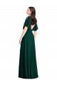 Backless Floor Length Split Sleeves Evening Dress / Bridesmaid Maxi Dress