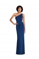Grecian Inspired One Shoulder Twist Draped Spandex Maxi Dress