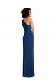 Grecian Inspired One Shoulder Twist Draped Spandex Maxi Dress