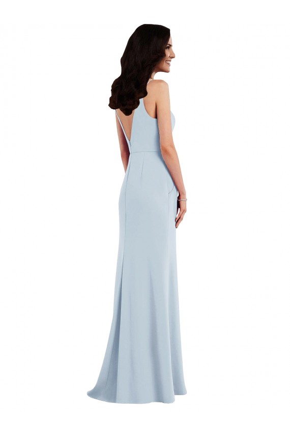 V Back Spaghetti Strap Evening Dress / Maxi Dress with Pockets