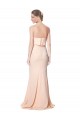 High Neck Strapless Long Crepe Formal Evening Dress / Bridesmaid Maxi Dress with Overlay