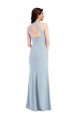Open Back Halter Crepe Maxi Dress with Draped Bow