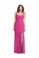 Wide Strap Notch Empire Waist Maxi Dress with Front Slit