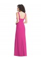 Wide Strap Notch Empire Waist Maxi Dress with Front Slit