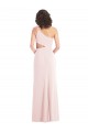 Midriff Cutout Flirty One Shoulder Crepe Maxi Dress