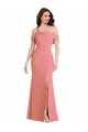 One Shoulder Draped Cuff Evening Dress / Maxi Dress with Front Slit