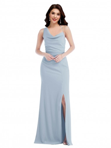One Shoulder Draped Cowl Neck Evening Dress / Maxi Dress