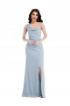One Shoulder Draped Cowl Neck Evening Dress / Maxi Dress
